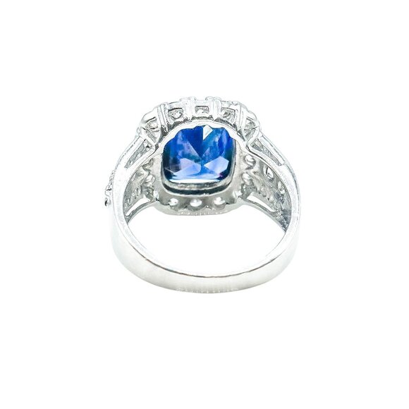 Bella Luce® Blue and White CZ Sterling Silver Ring Size 8 - Picture 3 of 6